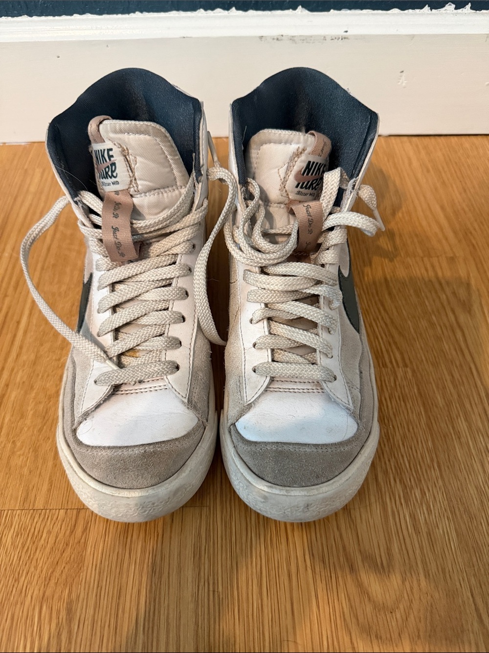 Nike Kids High-Top Sneakers White, Gray, Navy